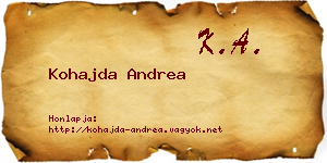 Kohajda Andrea névjegykártya