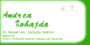 andrea kohajda business card